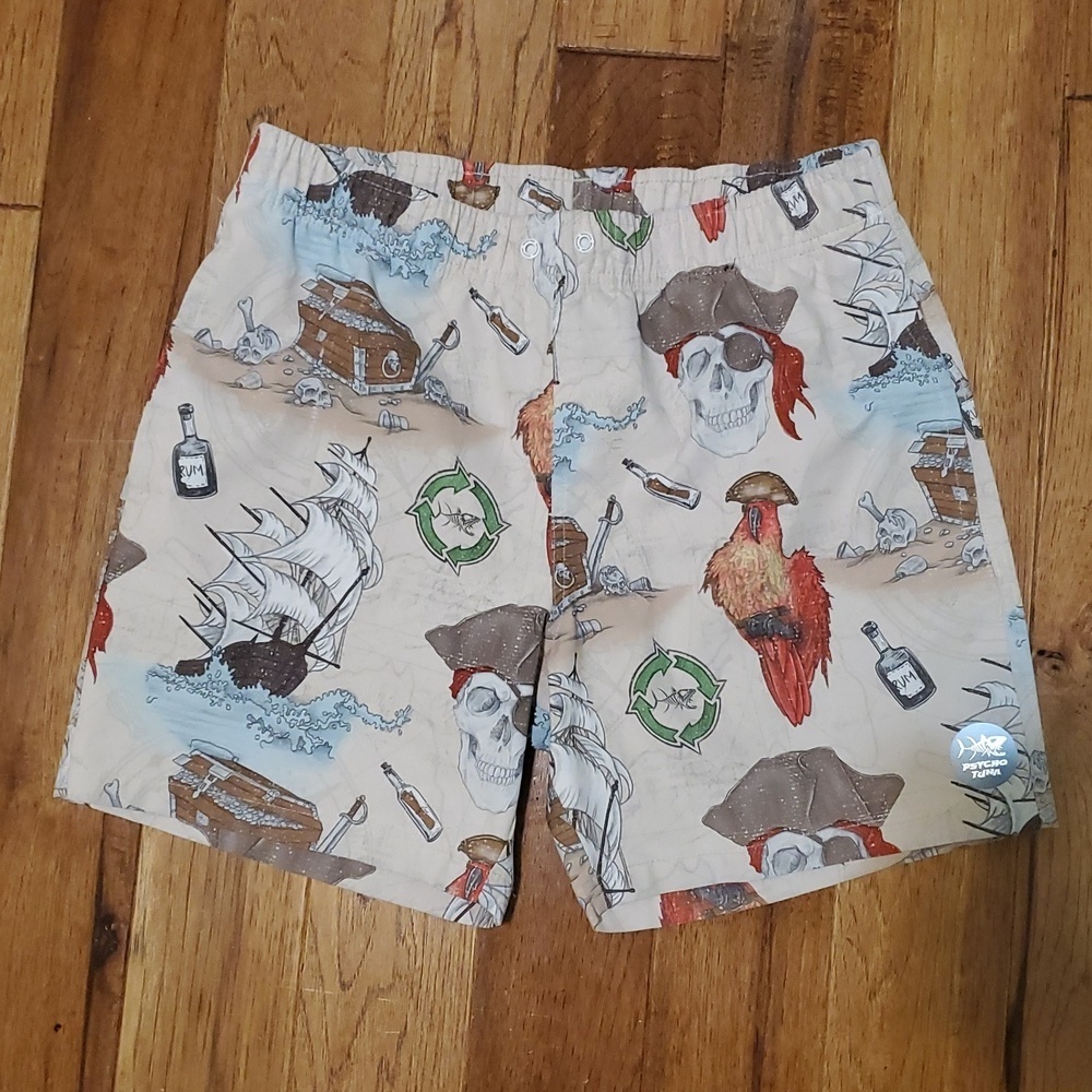 Psycho Tuna Pirate Themed Beige Shorts